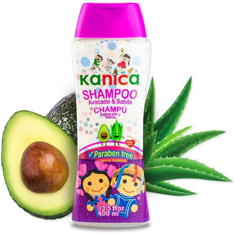 KANICA Champú sin parabenos con aloe vera y aguacate. Champú