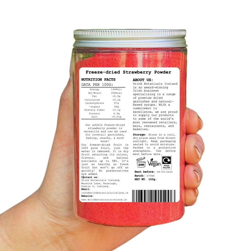 Freeze Dried Strawberry Powder | 100% Natural | 3.527 oz