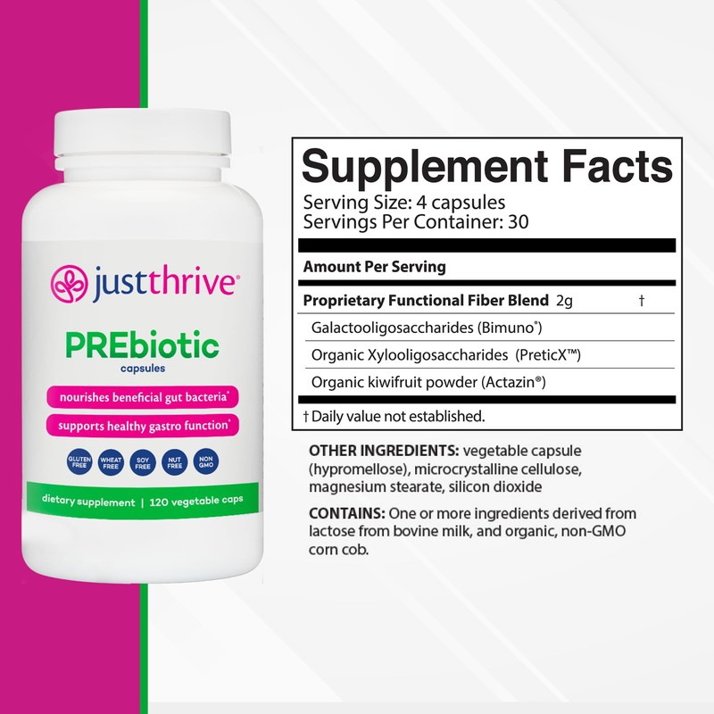 Just Thrive PREbiotic Capsules - Prebiotic Blend for Gut Health
