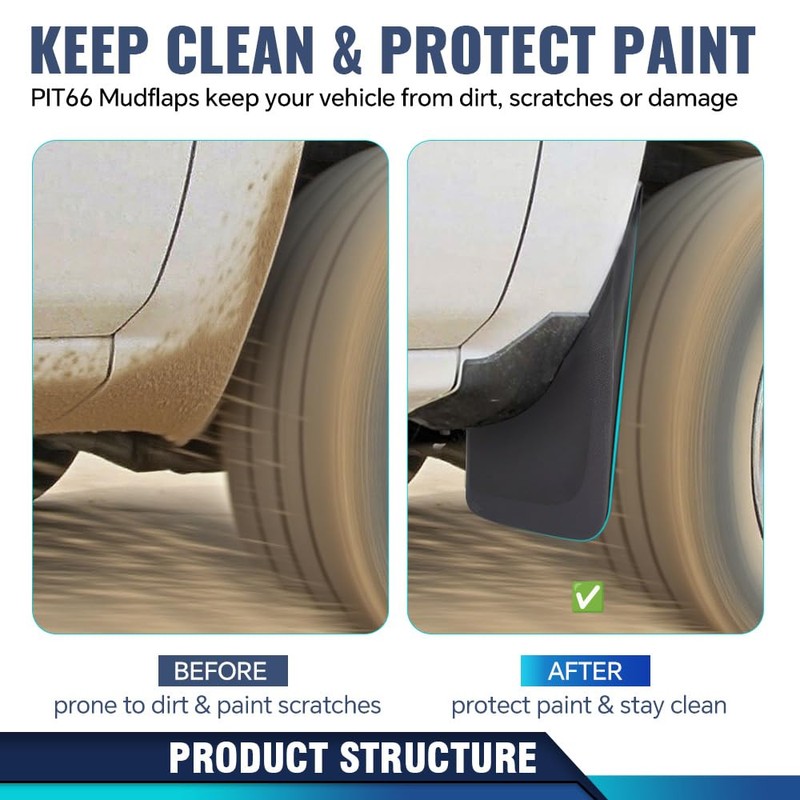 PIT66 Mud Flaps Splash Guards Mudguards Mudflaps, Compatible with 2005-2015