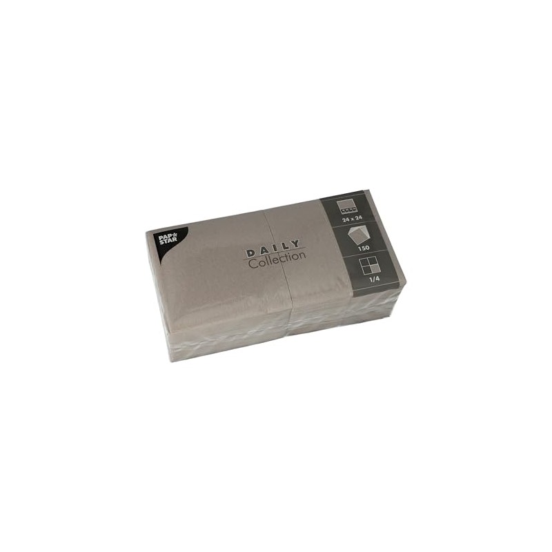 PAPSTAR, 150 Serviettes "Daily Collection" 1/4 Fold 24 cm x