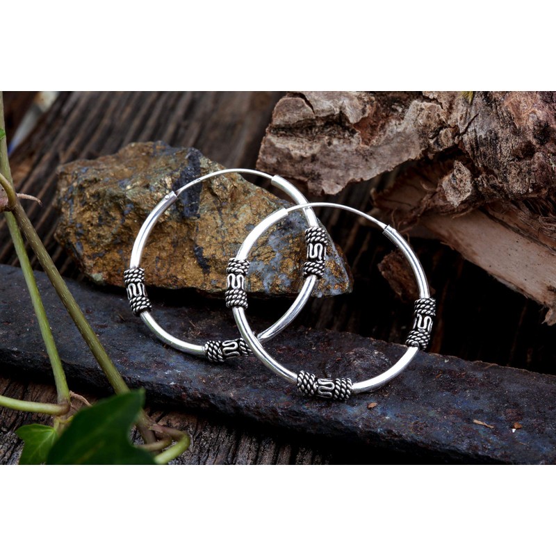 WINDALF Arion Large Creole Earrings Diameter 3.7 cm Silver Hoop