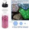 Matio Holographic Chunky Glitter,7.8oz/220g Deep Purple Craft Glitter for Resin