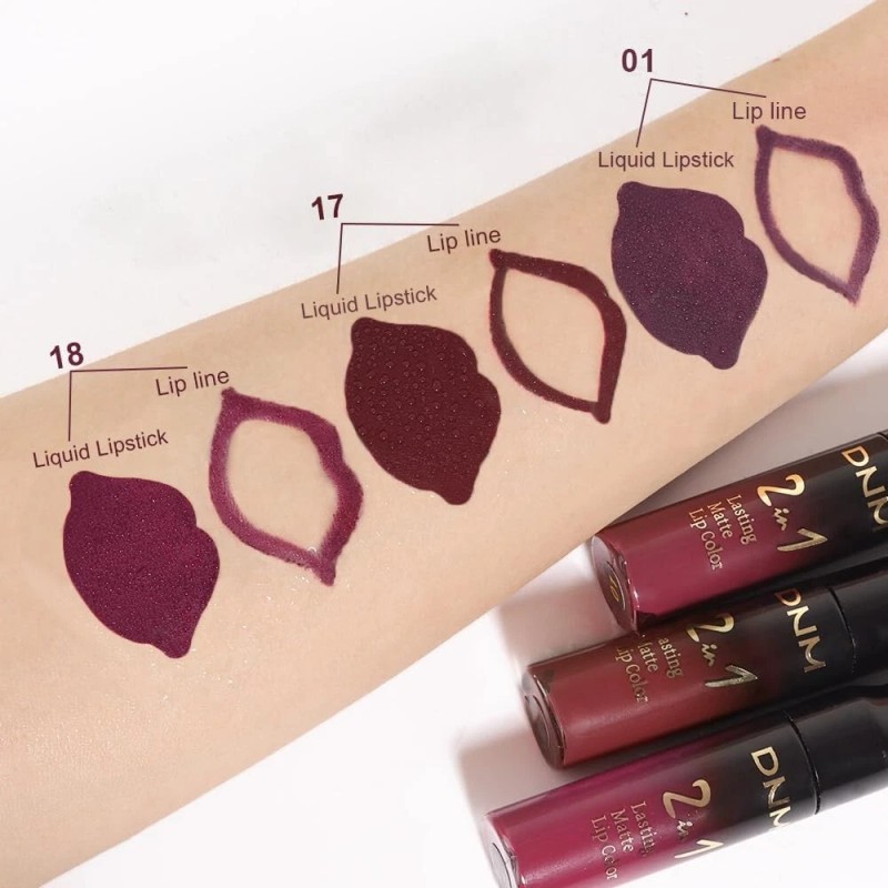 evpct 3Pcs Dark Deep Red Purple Plum Black Cherry Lip