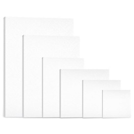 Canvas Set - 6 Pieces Canvas for Painting - Canvas Frame Stretcher Frame - Empty Canvas Panels in Various Sizes - Suitable for Artists, Amateurs, Beginners and Children