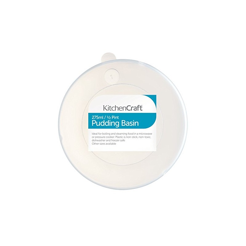 KitchenCraft Plastic Pudding Basin with Lid, Small, 275 ml (0.5