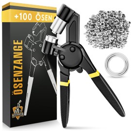 MEISTERFAKTUR Professional Eyelet Pliers – Version 2021 – Secure Eyelet Press with 100 Eyelets (Inner Diameter 10 mm) – Ideal Eyelet Pliers for Fabrics, Tarpaulins and Sun Sails
