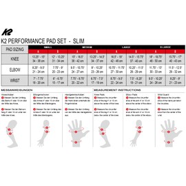 K2 Skates women PERFORMANCE PAD SET W, black-anthracite, L (knee: A: 43-37cm W: 39-42cm / Elbow: A: 28-31cm B: 27-30cm / Wrist: A: 23-25cm W: 20 -22cm)