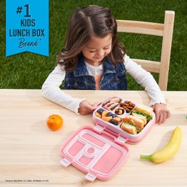Bentgo Kids 5-Compartment Lunch Box - Glitter Design for School, Ideal for Ages 3-7, Leak-Proof, Drop-Proof, Dishwasher Safe, & Made with BPA-Free Materials (Glitter Edition - Petal Pink)