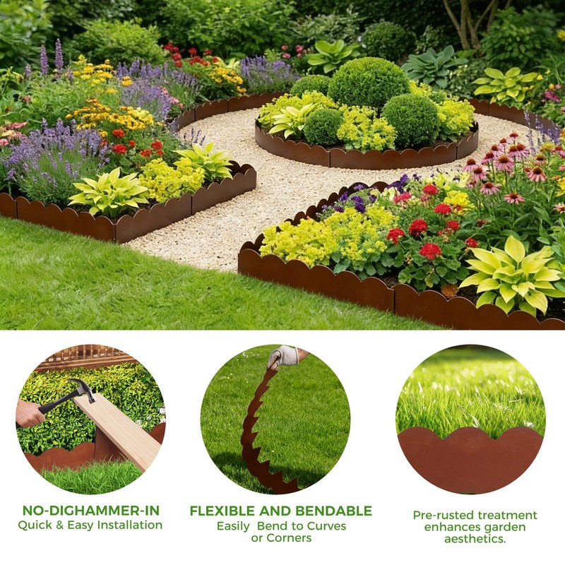 Solaroxy 6 Pack Metal Landscape Edging 40" L x 7"