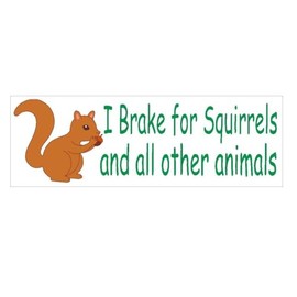 Generic I Brake for Squirrels Bumper Sticker D410 Animal Rights