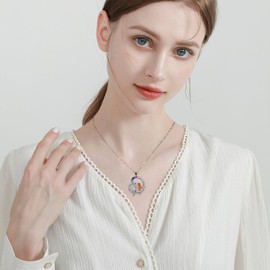 Yinsen Women's Necklace 925 Sterling Silver with Heart Pendant Chain Women's Adjustable Necklace Valentine's Day Mother's Day Birthday Gift for Her Women Girlfriend, 45 + 5 inches, Cubic Zirconia