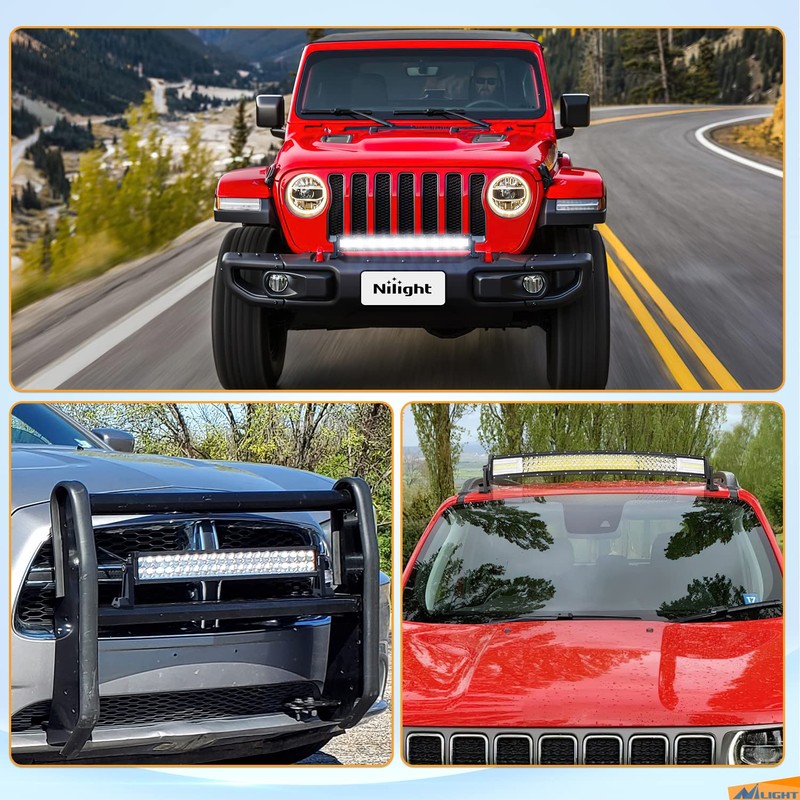 Nilight 2PCS Side-Mounted Brackets Universal Adjustable Mounting Brackets for LED