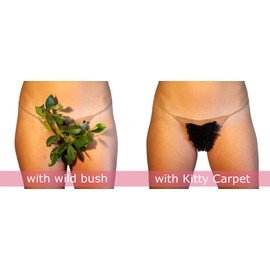 Fashion First Aid Kitty Carpet: Reusable Downstairs Toupee Merkin Wig – Funny Gag Gift for Women & White Elephant Gift Exchanges (Black - MJ's Hair)