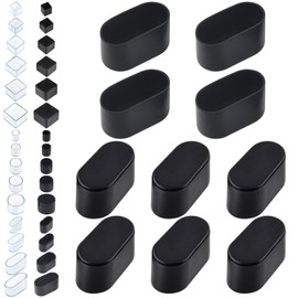 Rustark 10Pcs 30mmx60mm Black Oval Rubber Furniture Leg Caps Assortment Kit Anti-Slip Chair Leg Caps Furniture Floor Protectors Chair Leg Covers Chair Leg Foot Cover Feet Pads for Chair Table Sofa
