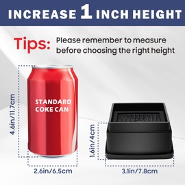 MixDora Bed Risers 1 Inch Square Stackable Furniture Risers Anti-Slip Chair Raisers for Sofas Couches Table Set of 4 Pack Black (4 Pack, 1 Inch)