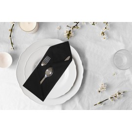 ACCENTHOME Cloth Napkins Set of 12 18x18 inch 100% Cotton Dinner Napkin Washable Hotel Quality Reusable Kitchen & Table Linen for Fall Thanksgiving Family Dinners Weddings & Everyday Use - Brown