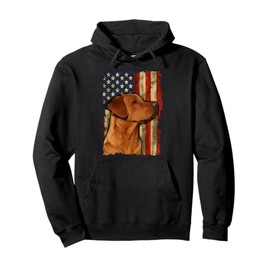 Foxred Labrador Retriever US Flag Fox Red Labrador Dog Lover Pullover Hoodie