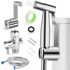 ORANGEHOME Bidet Toilet Sprayer Kit, Handheld Stainless Steel Baby Diaper Cloth Washer and Full Pressure Leakproof Pet Shower Sprayer