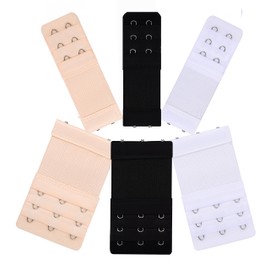 Cxapnstou Women Elastic Bra Extender 2 Hook / 3 Hook, Bra Strap Extension, (2 Hook 1/2 Inch & 3 hook 3/4 Inch) 3 Colors 6pcs