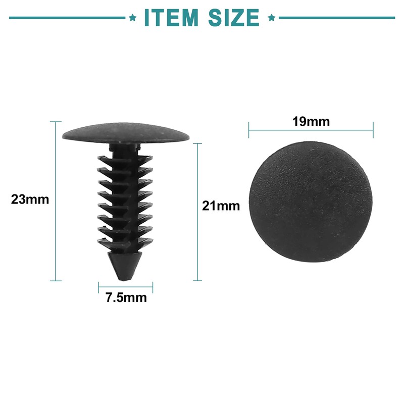 ACROPIX Plastic Jeep Rivet Clip Fasteners for Wrangler JK Black