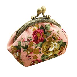 Wallet,toraway Lady Vintage Flower Mini Coin Purse Wallet Clutch bag (Pink)