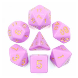 Valiant Games NEW RPG Dice Sets of 7 - Opaque Pastels - Cerise Gold