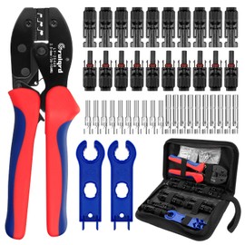 Solar Crimping Tool Set for 2.5/4/6 mm² PV Cable, 10 Pairs of Cable Connectors, 10 Pairs Male/Female Plugs, 1 x Crimping Tool, 2 x Wrenches for Solar Plug Cable Connection