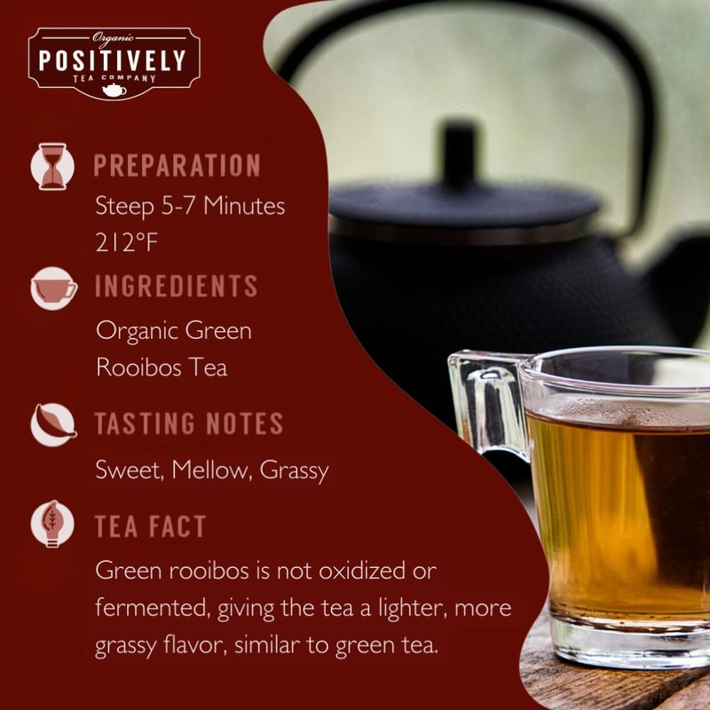 Organic Positively Tea Company, South African Green Rooibos Tea, Loose