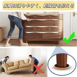 Furniture Sliders, Heavy Duty Furniture Sliders, Set of 4, Diameter 5.0 inches (127 mm), Large Furniture Sliding Sheet, Bed Scratch, Soundproofing, Floor Dent Prevention, Moving Foot Pad for