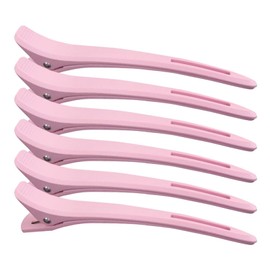 Professional Large Hair Clips for Styling, 6 Pcs Pink Hair Sectioning Clips for Girls Women, No Crease Hairdressing Clip for Thick Fine Hair, Duck Bill Hairclips