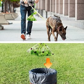RENDIN 255 Bolsas para Perro Biodegradables,Prueba de Fugas y Fragante Bolsitas para Perro,17 Rollos + 1 Dispensador+1 Clip