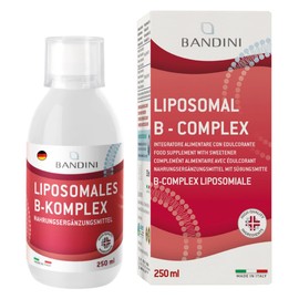 Bandini® Vitamin B Complex Liposomal | 250 ml Liquid Format | Vitamins Complex: All 8 B Vitamins B1, B2, B3, B5, B6, B7, B9, B12 | Nervous System, Metabolism, Mental Function | Vegan, GMO Free