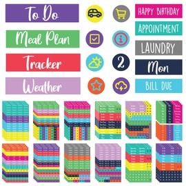 Practical Planner Stickers - Value Pack 48 Sheets, 6 Months of Aesthetic Agenda Stickers for Weekly Planner, Bullet Dot Journal - Planning, Goals, Fitness, Habit Tracking, Days