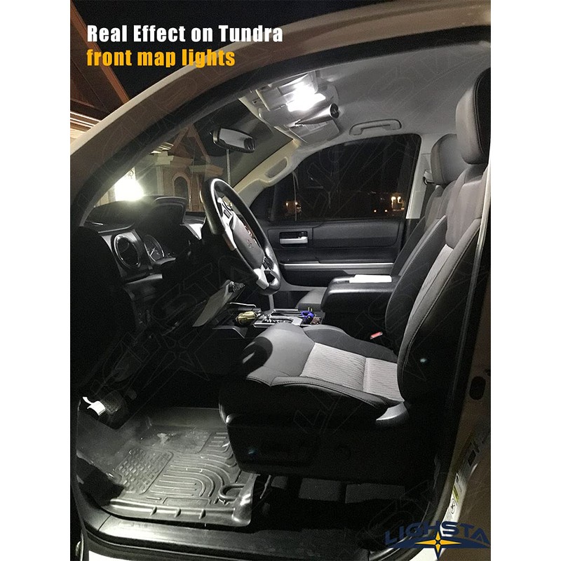 LIGHSTA 12PCS Super Bright White LED Interior Light Kit Package