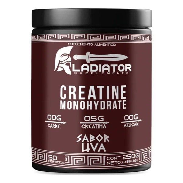 Creatina Suplemento Monohidratada Gladiator 250g Sabores Uva
