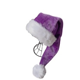 LKQBBSZ Black Christmas Santa Hat, 29.5 Inch Plush Christmas Santa Claus Xmas Long-tail Cap Hat (Purple)
