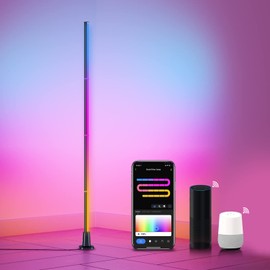 LIUYANG Smart Floor Lamp Compatible with Alexa & Google Home,59“ Dimmable Corner Lamp with Music Sync,DIY Scene and Timer, 133 LEDs Floor Lamp for Bedroom Living Room Gaming Room (59")