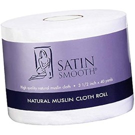Satin Smooth Natural Muslin Waxing Cloth Roll for Hair Removal, 3.5 in x 40 yards
