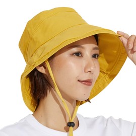 mujina Women's UV Protection Hat, Sun Protection, Wide Brim Hat, Small Face Effect, UV Protection, UV Protection, Foldable, String Included, Non-Flying, For Traveling, Commuting, Heatstroke