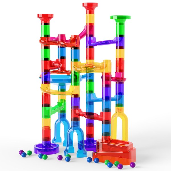 Ifollower Marble Run, 109Pcs Marble Maze Game Building Toys for