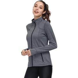 Dolcevida Womens Sports Jackets Zip Up Workout Yoga Jacket with Pockets