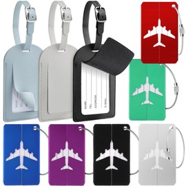 Pack of 9 Suitcase Tags, Air Travel, Luggage Tag Suitable for Business Trips and Air Travel, Durable and Adjustable Suitcase Pendant (Blue, Green, Red, Magenta, Silver, Black, Grey)