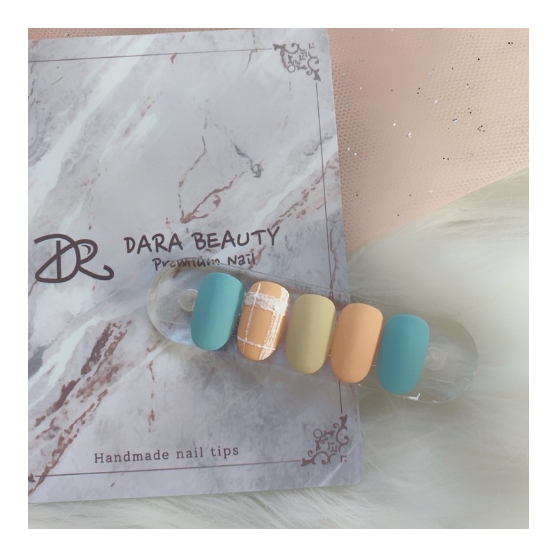 [Handmade nail tip] Matte sweater check nails / [수제네일팁] 무광