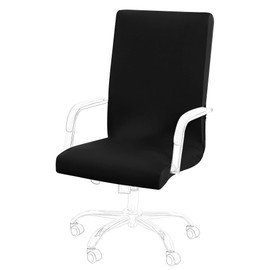 PiccoCasa Office Chair Covers Stretchable - Washable & Removable Desk Chair Covers, Universal Rotating Boss Chair Slipcover Large Size, Swivel Computer Chair Cover (NO CHAIR) Black