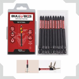 10x Bull Bits 90mm PZ1 Impact Screwdriver Drill Driver Bits Set Pozi Pozidriv Compatible with DeWalt, Milwaukee, Bosch, Makita, and More