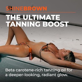 BYROKKO Shine Brown Beta Carotene Tanning Accelerator, Carroten Tanning Gel Effective in Sunbeds & Outdoor Sun, Natural Tan-boosting Sunbed Cream, 200 ml (Beta Carotene Oil 150 ml (Pack of 1))