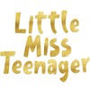 Little Miss Teenager Gold Glitter Banner - 13th Birthday Party