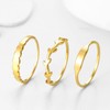 KAZITSAN Stainless Steel Gold Rings for Women Statement Rings Fashion