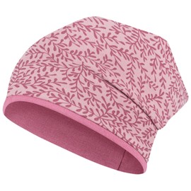 Smarilla Girls' Autumn Beanie Transition Hat Cotton Double Layer, Pink Branches